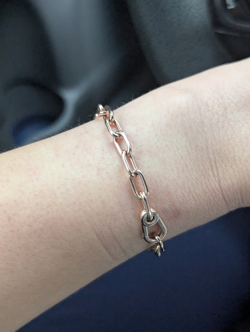 Pandora ME Small Link Rose Gold Plated Bracelet 7” Chain Minimalist